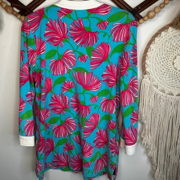 Lilly Pulitzer Turquoise Kissue Joy Tunic - Picture 4 of 5
